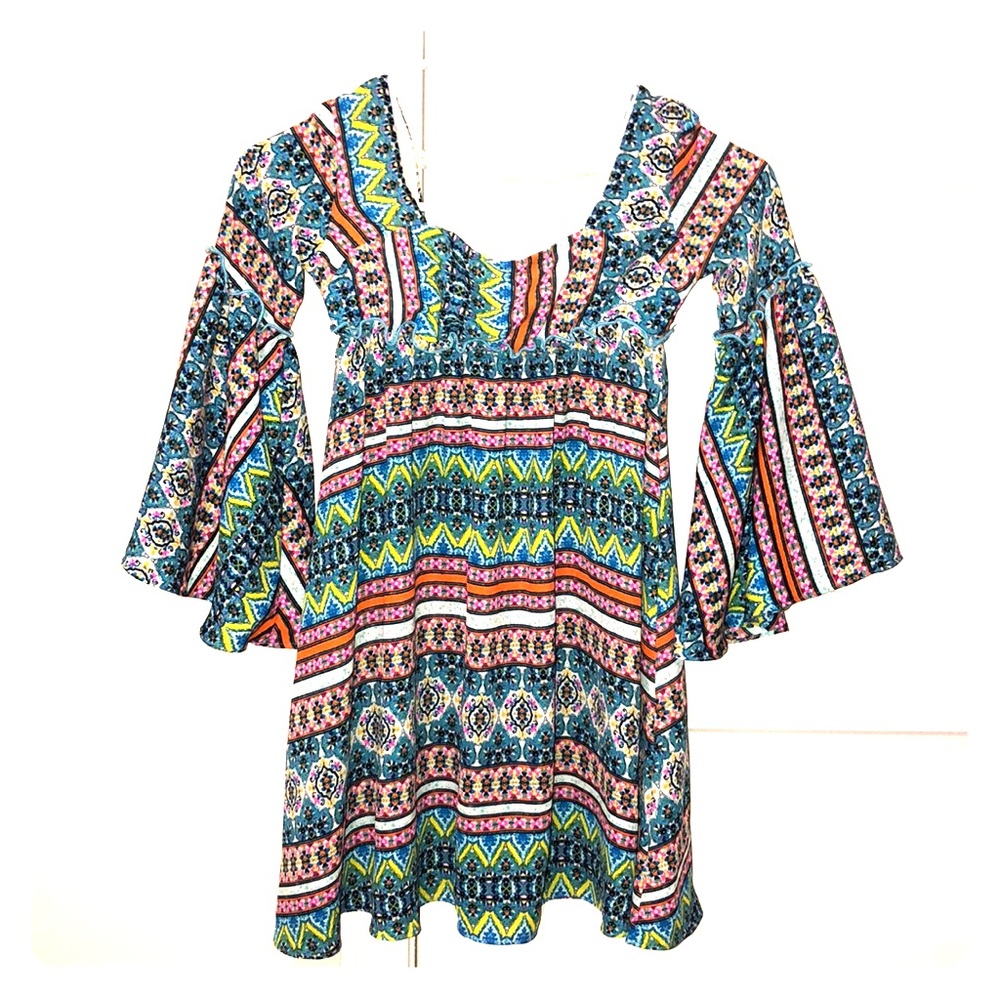 Girls bell sleeve swing dress